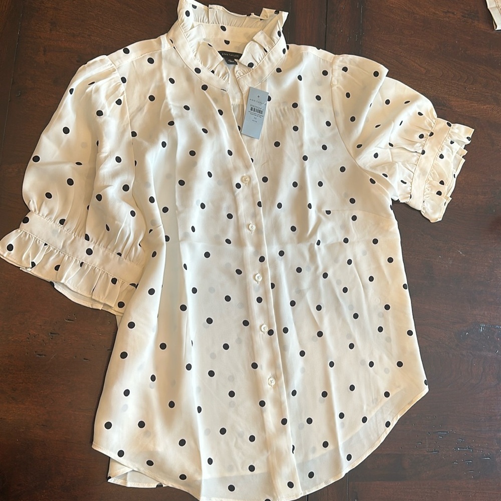 NWT Ann Taylor polka dot blouse